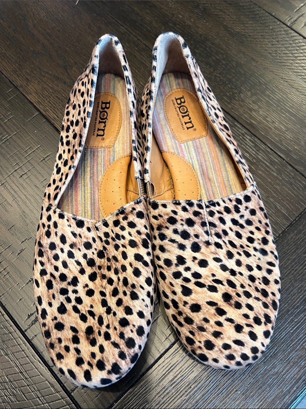 Born Women's Sebra Flats - Black Natural Leopard (Animal Print)